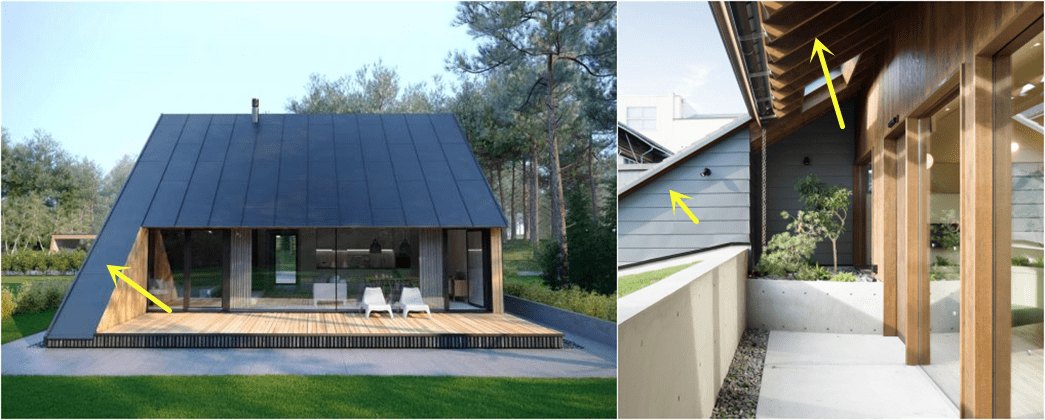 Self-built triangle metal roofing design